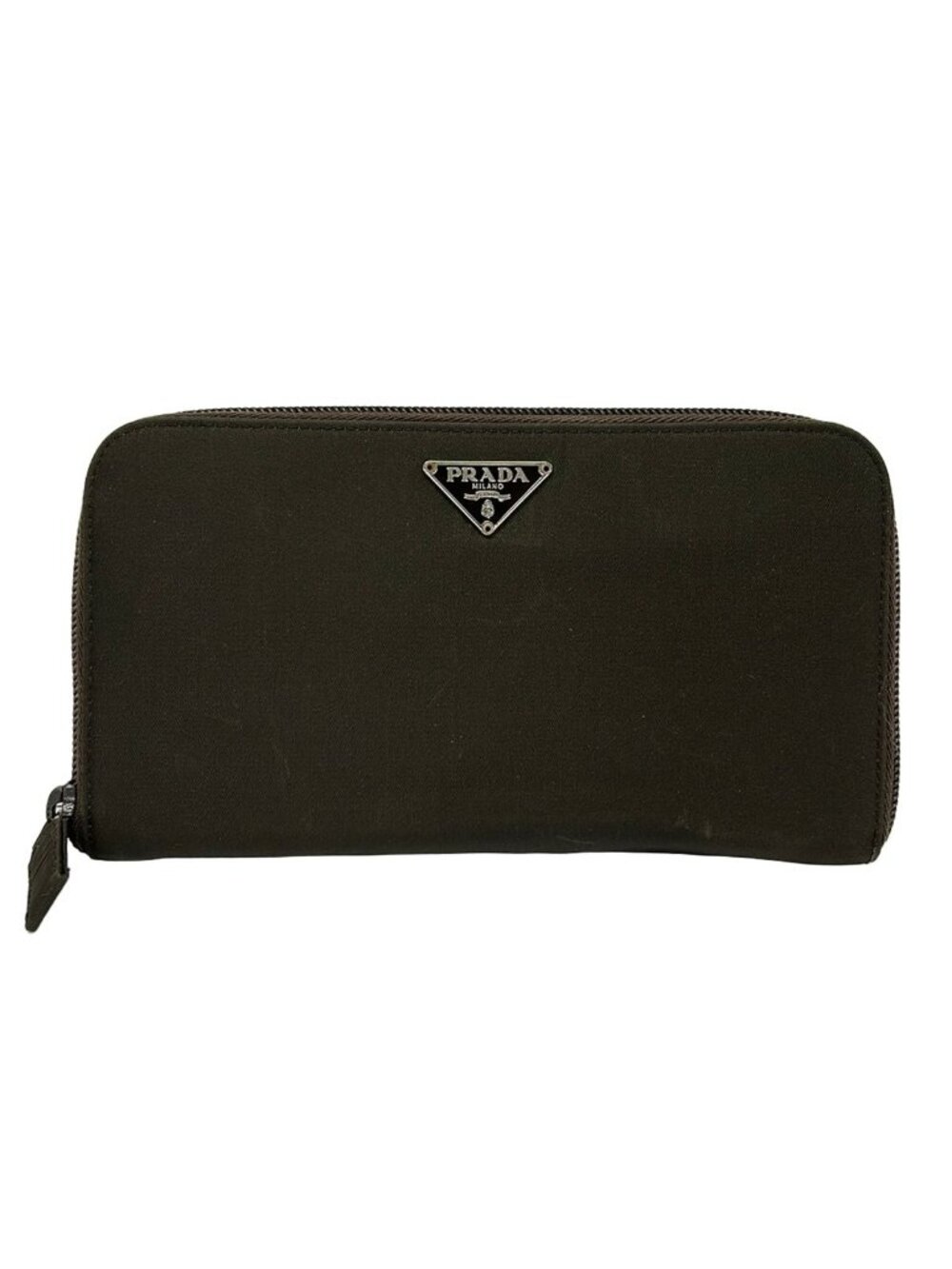 Prada Wallet Dark Khaki Zip Around
